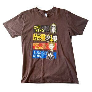 Game Of Thrones Parody Tee Size L One King Two King Red King Blue King